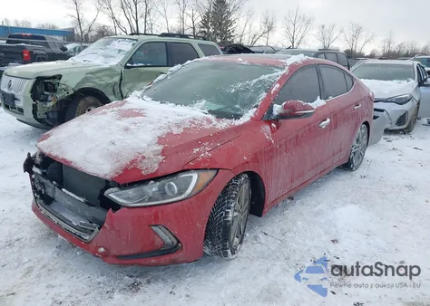 2017 Hyundai Elantra Limited z USA, uszkodzony, nr VIN 5NPD84LF1HH021245